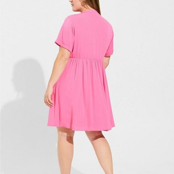 Torrid - Mini Washable Gauze Hi Low Waist Tunic Dress in Pink Sangria Su… - Picture 12 of 13